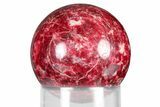 Vibrant Pink, Polished Thulite Sphere - Trondheim, Norway #380809-1